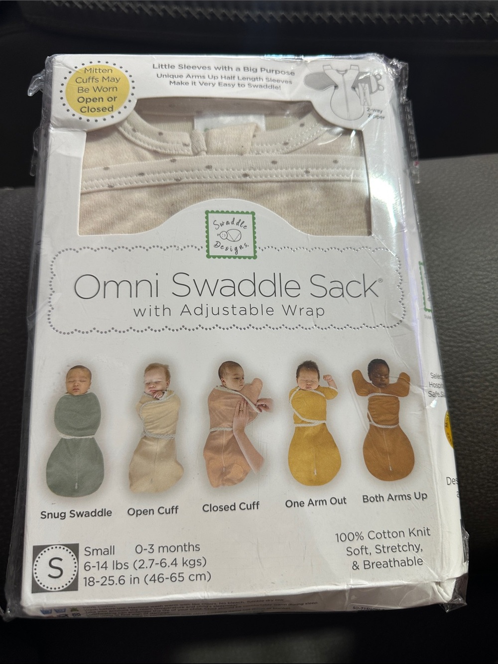 Swaddle Designs Omni Swaddle Sack Adjustable Wrap - Cream Sz Small